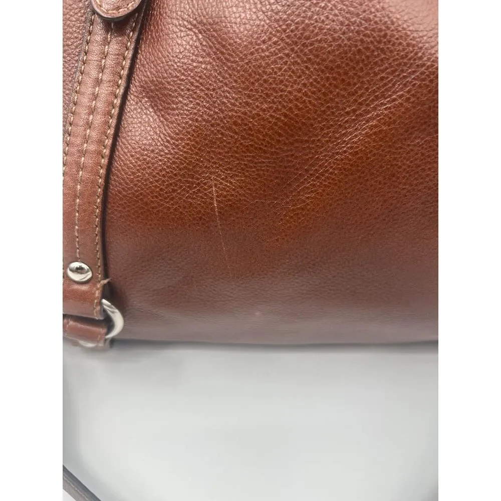 Coach F17566 Alexandra Brown Leather Tote Bag Convertible Crossbody Purse
